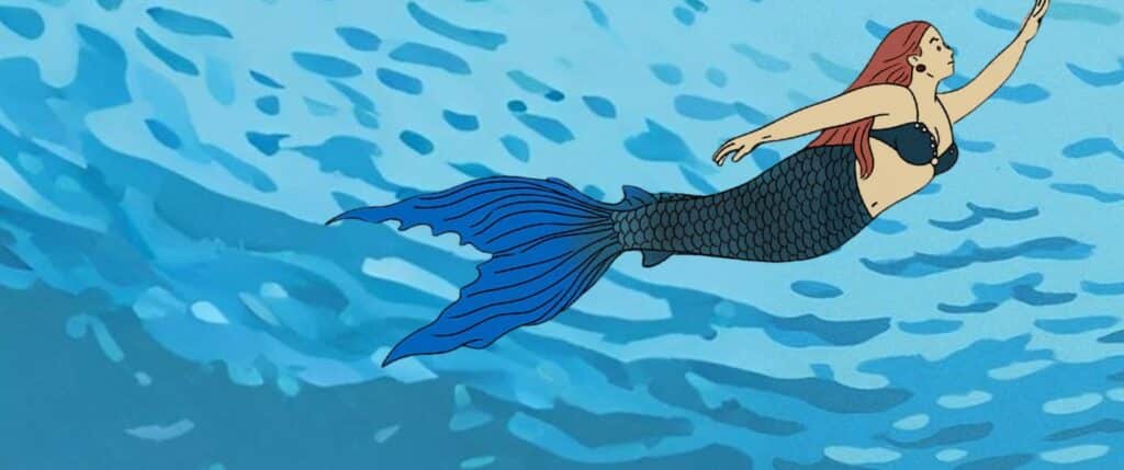 Illustration, mermaid en mer