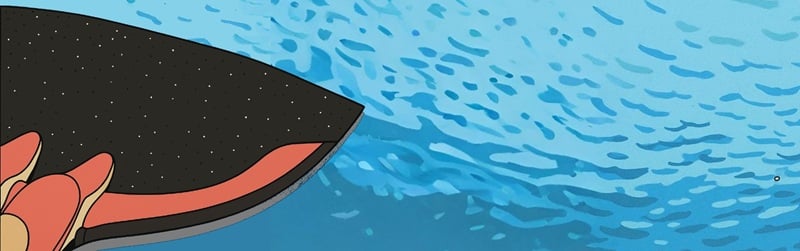Illustration, monopalme sur la surface de l'eau