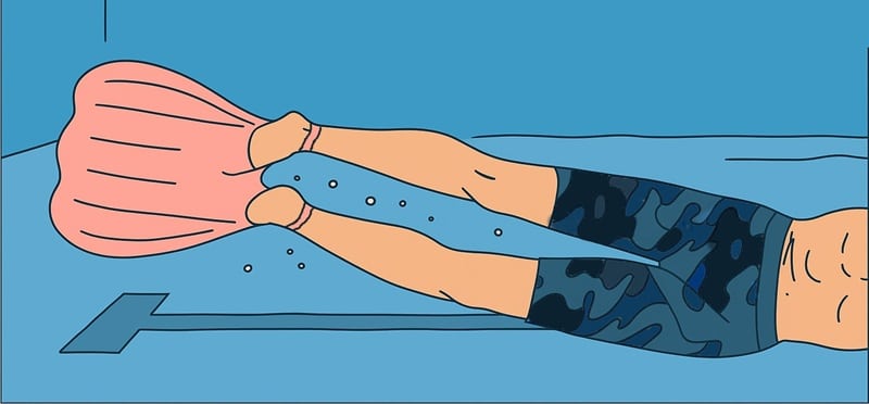 Illustration nageur en monopalme d'entrainement