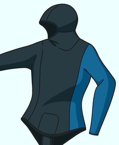 Illustration, haut de combinaison avec une cagoule