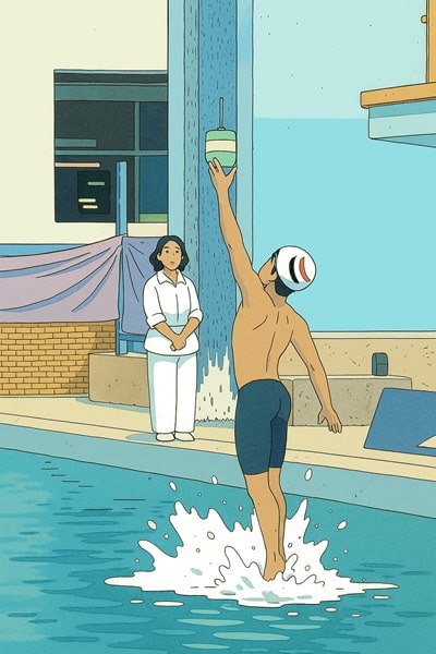 Illustration du record d'Omar Shaaban de saut en monopalme.