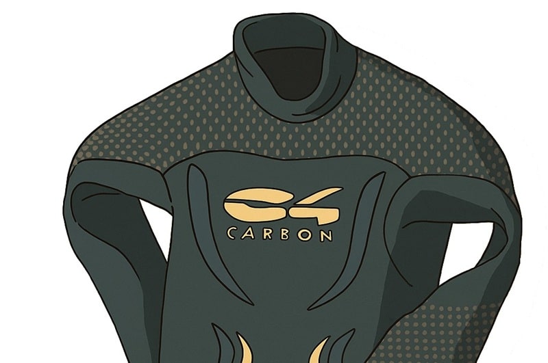Illustration, combinaison d'apnée (marque C4 Carbon)