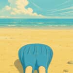 Illustration, monopalme sur la plage