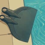 Illustration, monopalme en carbone au bord d'une piscine