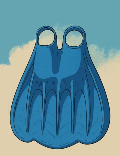 Illustration, la monopalme (marque Powerfins)