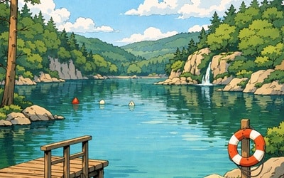 Illustration, un lieu idéal pour nager en eau libre