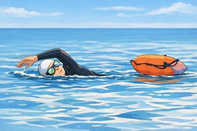 Illustration, nageur en eau libre