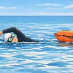 Illustration, nageur en eau libre