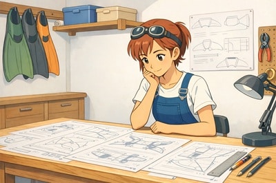 Illustration, réflexion pour concevoir la voilure de monopalme en diy