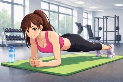 Illustration, sportive qui du gainage