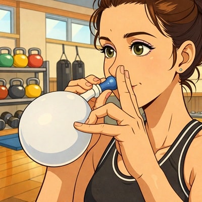 Illustration, sportive s'entrainant avec un otovent