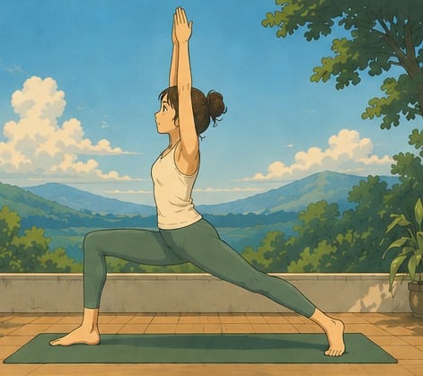 Yoga posture guerrier 1