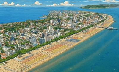 Illustration, la station balnéaire de Lignano Sabbiadoro, en Italie