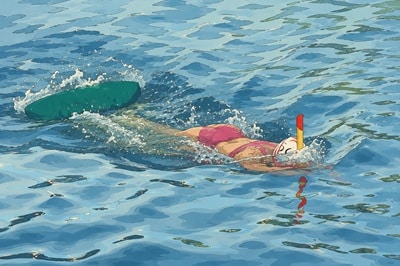 Illustration, nageuse en monopalme à l'OpenSwim de Paris 2026